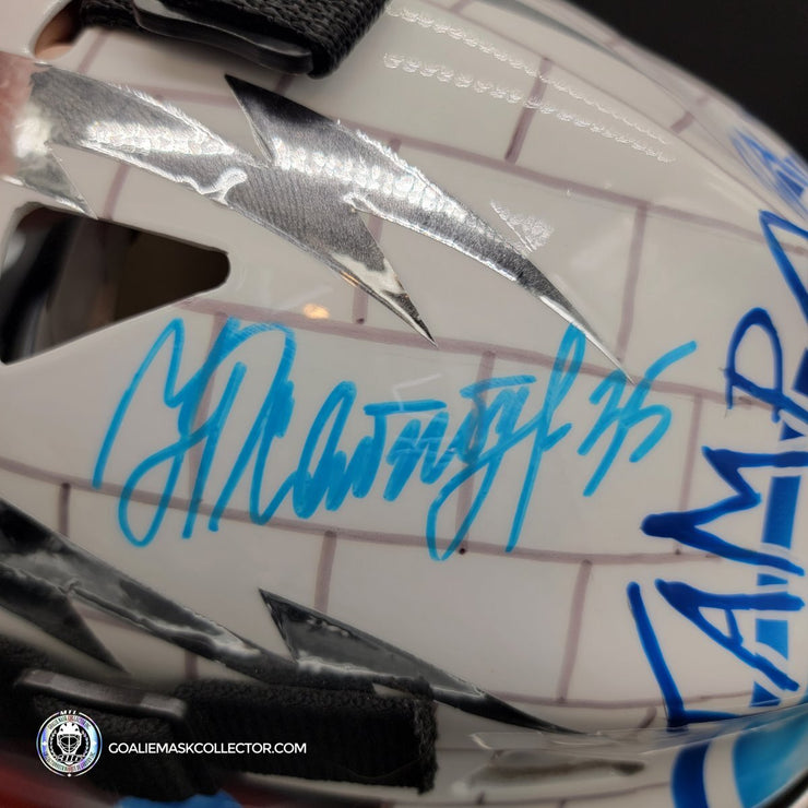 Nikolai Khabibulin Signed Goalie Mask Tampa Bay White Wall AS Edition