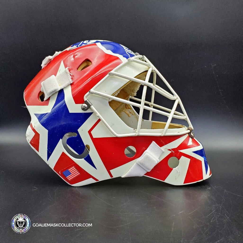 Olaf Kolzig Game Worn Goalie Mask by Ed Cubberly 1993-1995