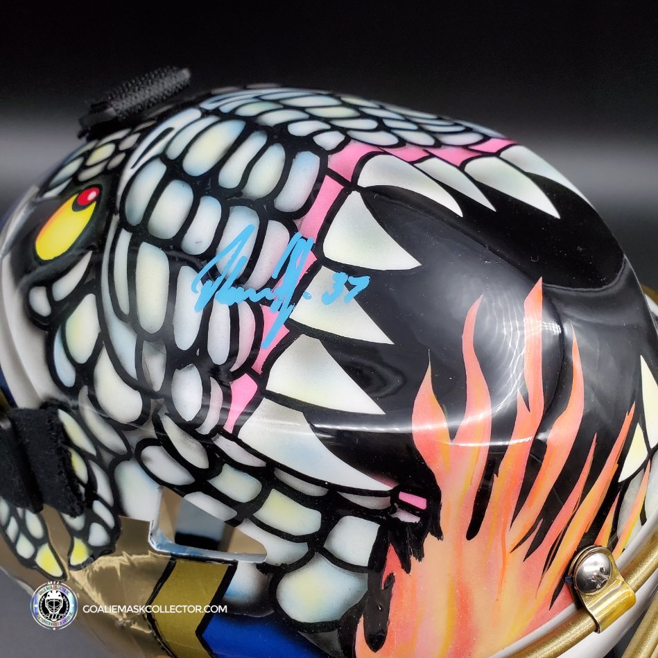 godzilla motorcycle helmet Olaf Kolzig Signed Goalie Mask Washington V2 2002 Godzilla Signature E – Goalie Mask Collector