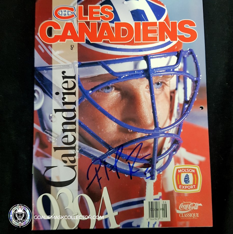 Patrick Roy Signed Les Canadiens Calendrier Magazine 1993 1994. Goalie Mask Collector.