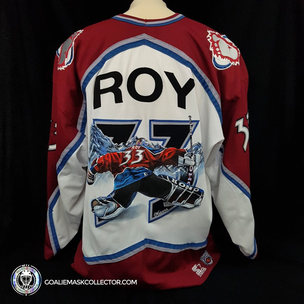 DEMO Patrick Roy Art Edition Signed Jersey Hand Painted Colorado Avalanche