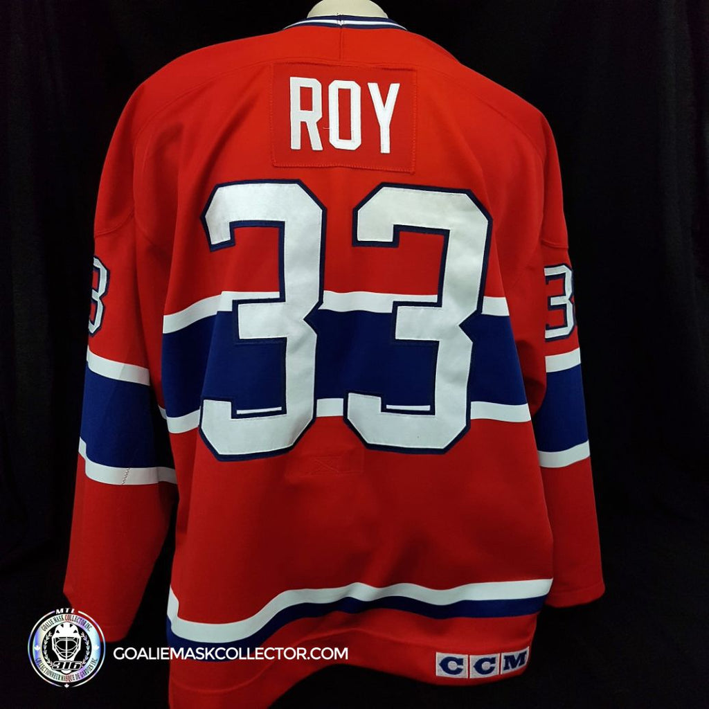 Patrick Roy Game Worn Jersey Montreal Canadiens Red Early 1993 95 Seas Goalie Mask Collector