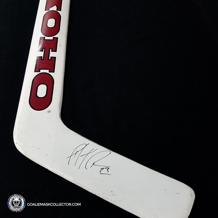 Patrick Roy Goalie Stick Junior Size Signed Koho White Colorado Avalanche Dated 21-09-96 - SOLD