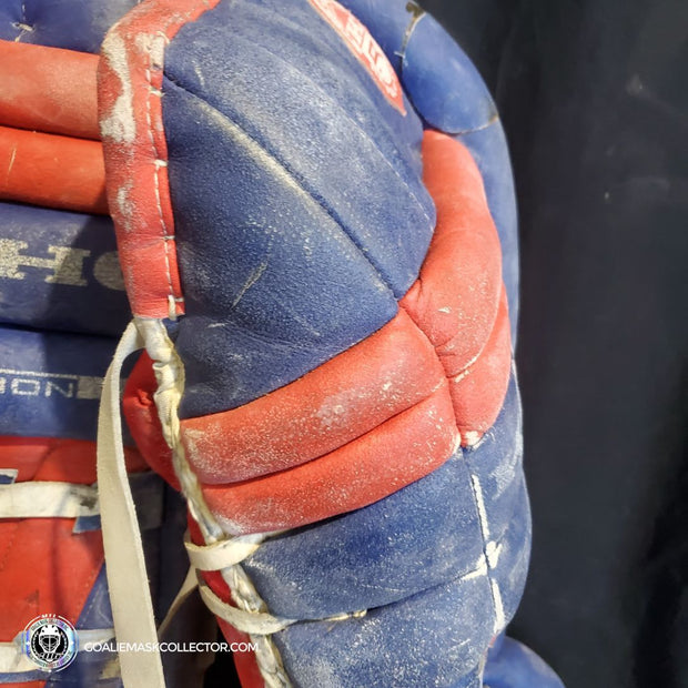 Patrick Roy Game Worn Goalie Pads KOHO REVOLUTION Full Set 1993-94 Montreal Canadiens Glove Blocker and Pads Photomatched AS-02646 (gloves) + AS-02467 (pads)