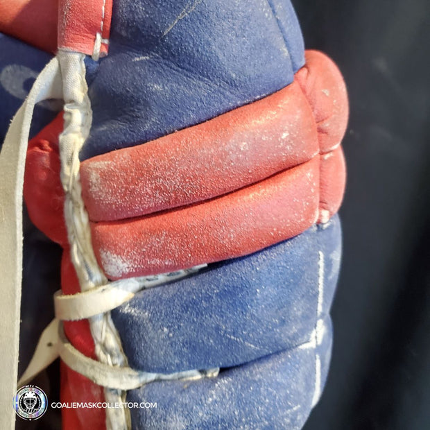 Patrick Roy Game Worn Goalie Pads KOHO REVOLUTION Full Set 1993-94 Montreal Canadiens Glove Blocker and Pads Photomatched AS-02646 (gloves) + AS-02467 (pads)