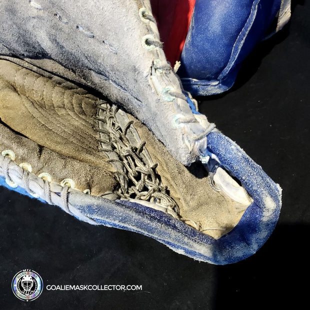 Patrick Roy Game Worn Goalie Pads KOHO REVOLUTION Full Set 1993-94 Montreal Canadiens Glove Blocker and Pads Photomatched AS-02646 (gloves) + AS-02467 (pads)
