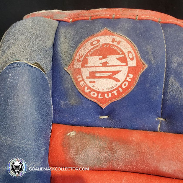 Patrick Roy Game Worn Goalie Pads KOHO REVOLUTION Full Set 1993-94 Montreal Canadiens Glove Blocker and Pads Photomatched AS-02646 (gloves) + AS-02467 (pads)