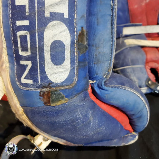 ULTIMATE PACKAGE: Patrick Roy Game Worn Goalie Pads KOHO REVOLUTION + Goalie Mask LEFEBVRE Full Set + Game Used Stick 1993-94 Montreal Canadiens Glove Blocker and Pads Photomatched