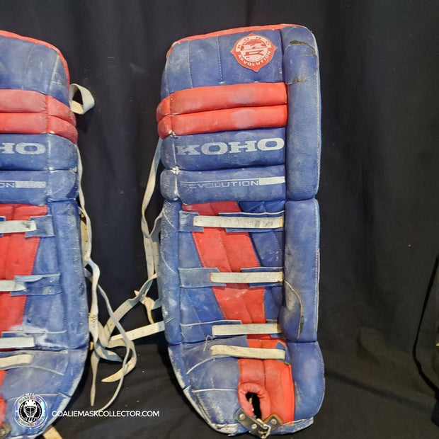 Patrick Roy Game Worn Goalie Pads KOHO REVOLUTION Full Set 1993-94 Montreal Canadiens Glove Blocker and Pads Photomatched AS-02646 (gloves) + AS-02467 (pads)