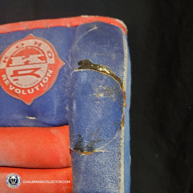 Patrick Roy Game Worn Goalie Pads KOHO REVOLUTION Full Set 1993-94 Montreal Canadiens Glove Blocker and Pads Photomatched AS-02646 (gloves) + AS-02467 (pads)