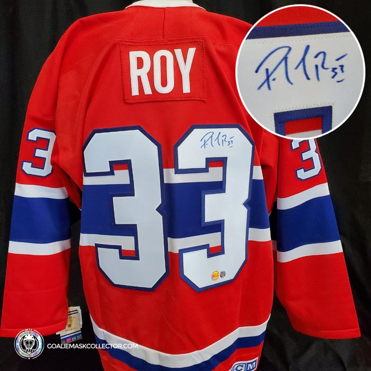 Patrick Roy Colorado Avalanche Autographed CCM White Heroes of Hockey Jersey  - Upper Deck