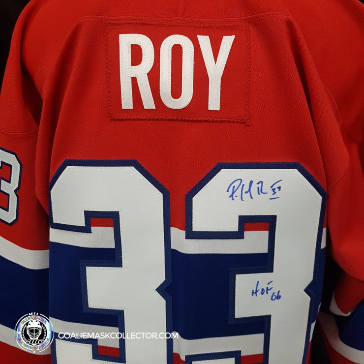 Patrick Roy Montreal Canadiens Signed Jersey + HOF 06 Inscription CCM Authentic Vintage- SOLD OUT