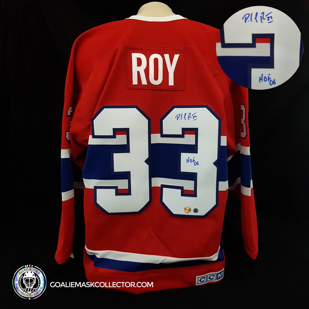 Patrick Roy Montreal Canadiens Signed Jersey + HOF 06 Inscription CCM Authentic Vintage- SOLD OUT