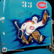 Patrick Roy Signed Original Montreal Forum Seat Blue #33 with Paint Brush by Cayer Limited Edition 1 of 1 - SOLD