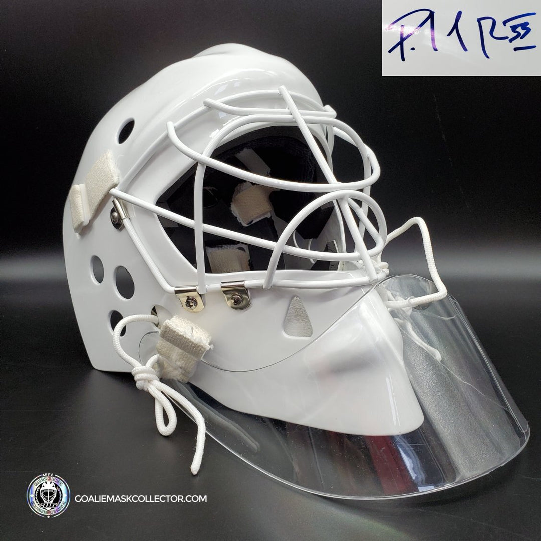 Patrick Roy Signed Goalie Mask Montreal Rookie Stanley Cup Year Protechsport Lefebvre CURRENTLY. Goalie Mask Collector.