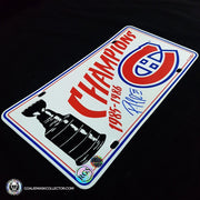 Patrick Roy Signed License Plate Montreal Canadiens Champions 1985-1986 - SOLD