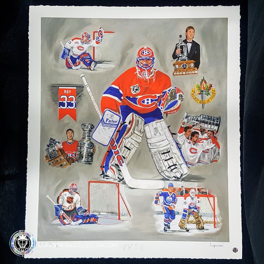 Patrick Roy Signed Lithography Canvas Lapensee 23 x 27 Limited Edition Unframed