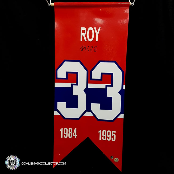 Patrick Roy Signed Montreal Canadiens Retirement 1984-1995 Banner 12 x 28 in -SOLD OUT