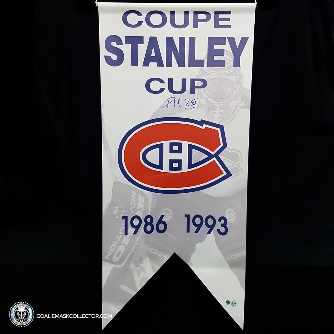 Patrick Roy Signed Montreal Canadiens 1986-1993 Tribute Banner 40 x 18 in