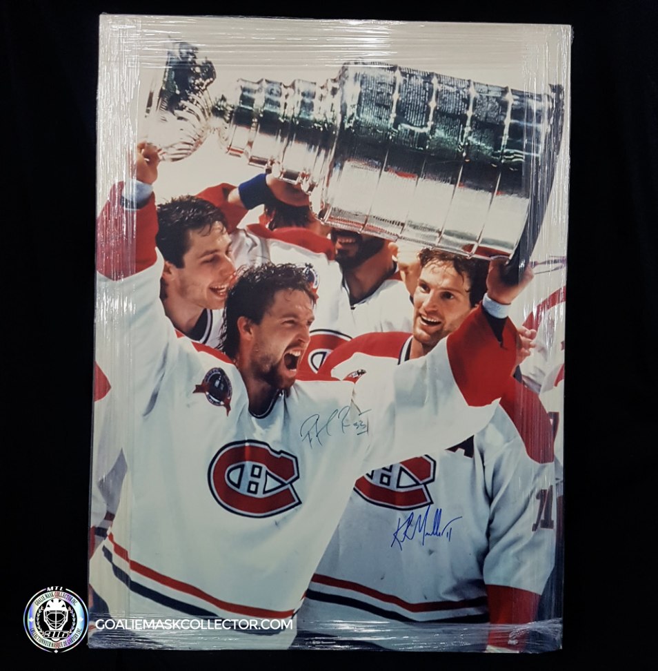 Patrick Roy Signed Montreal Canadiens Forum Original Lamination 1993 Stanley Cup Celebration Displayed in Office of President Ronald Corey 30 x 40 inch-SOLD