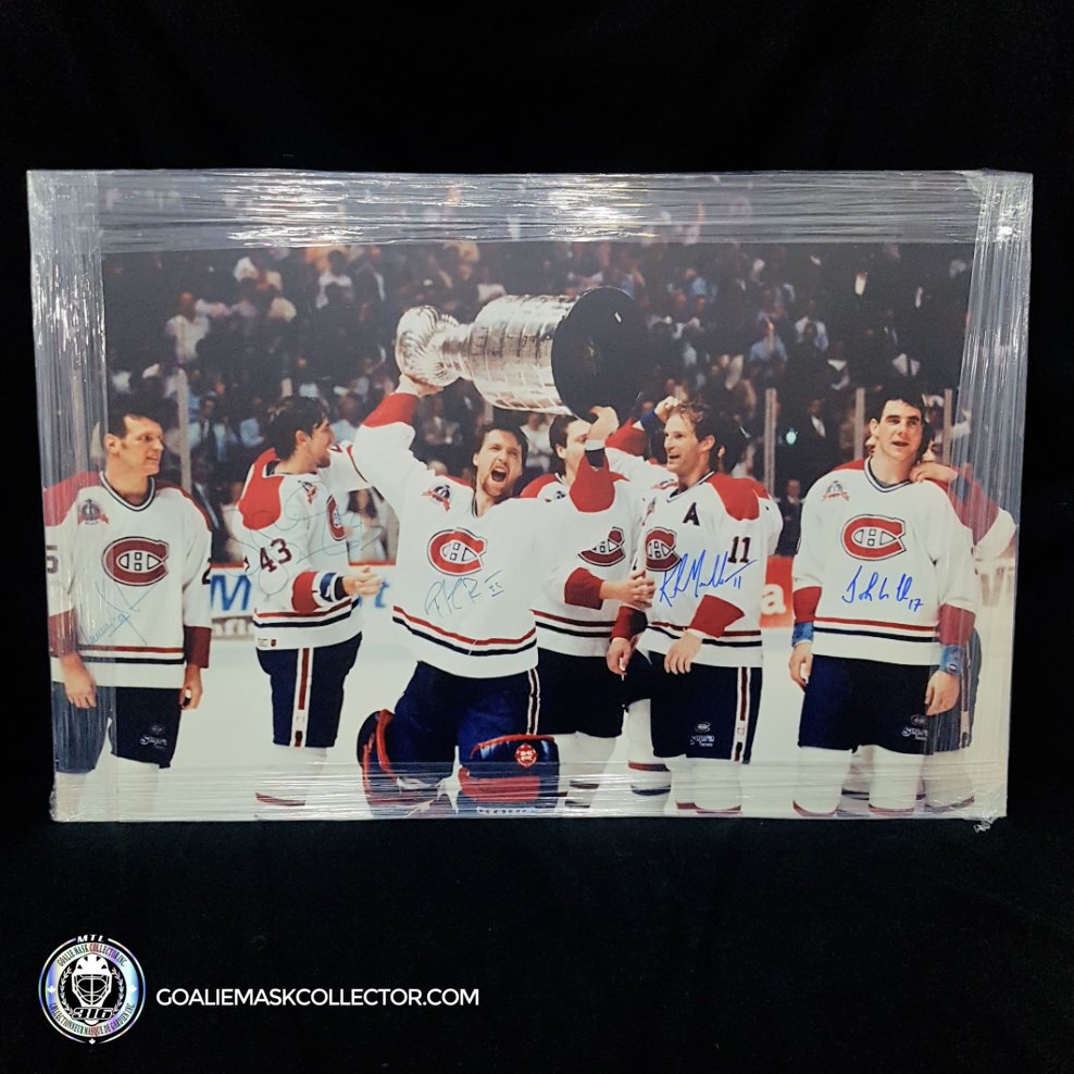 Patrick Roy Signed Montreal Canadiens Forum Original Lamination 1993 Stanley Cup Celebration Displayed in Office of President Ronald Corey 36 x 24 in - SOLD