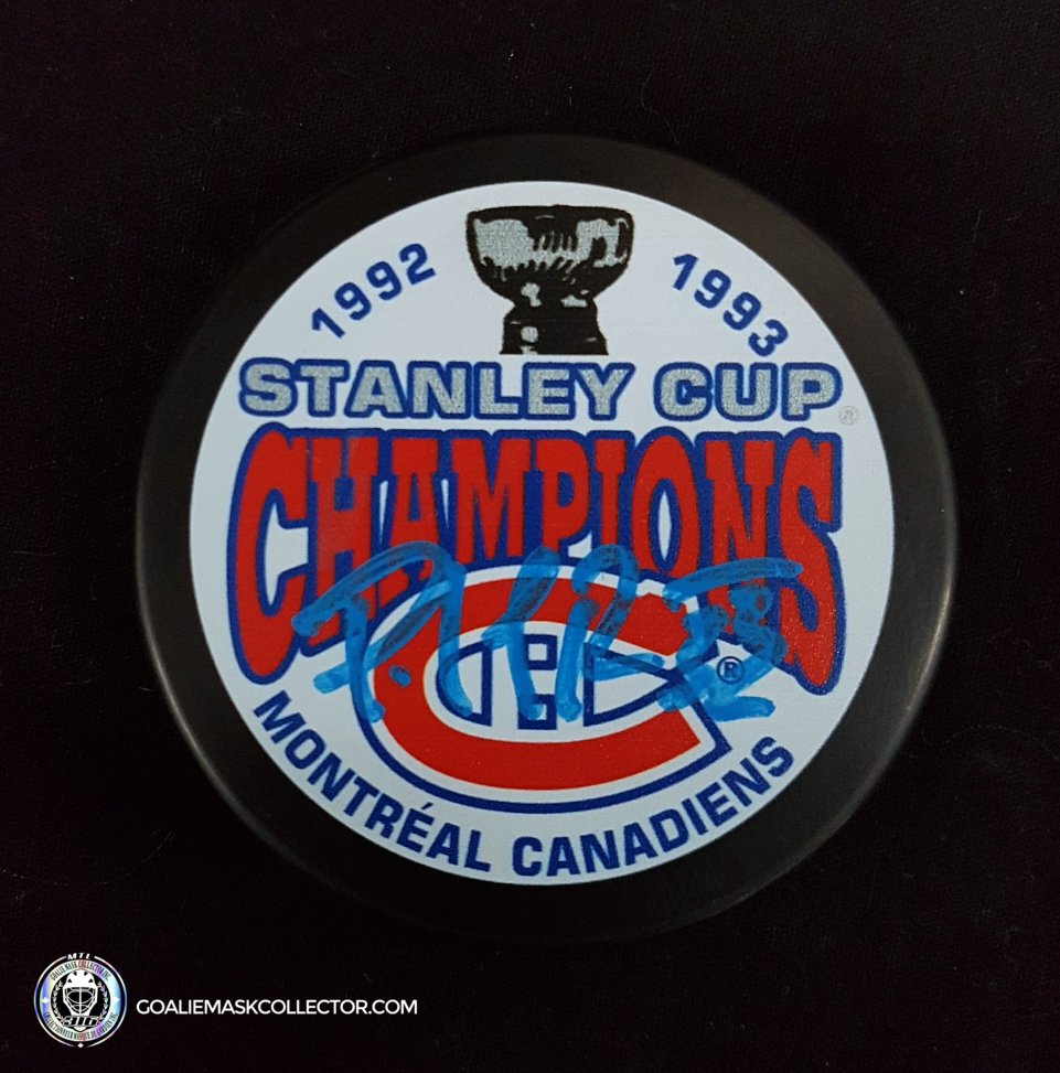 Patrick Roy Signed Montreal Canadiens Stanley Cup Championships 1992-1993 Puck - SOLD