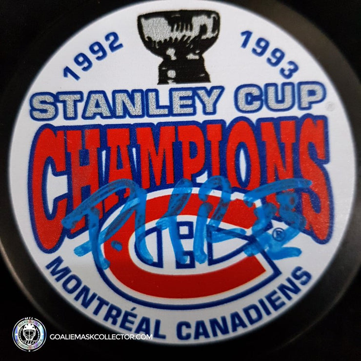 Patrick Roy Signed Montreal Canadiens Stanley Cup Championships 1992-1993 Puck - SOLD