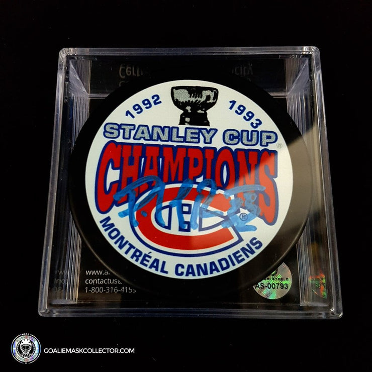 Patrick Roy Signed Montreal Canadiens Stanley Cup Championships 1992-1993 Puck - SOLD