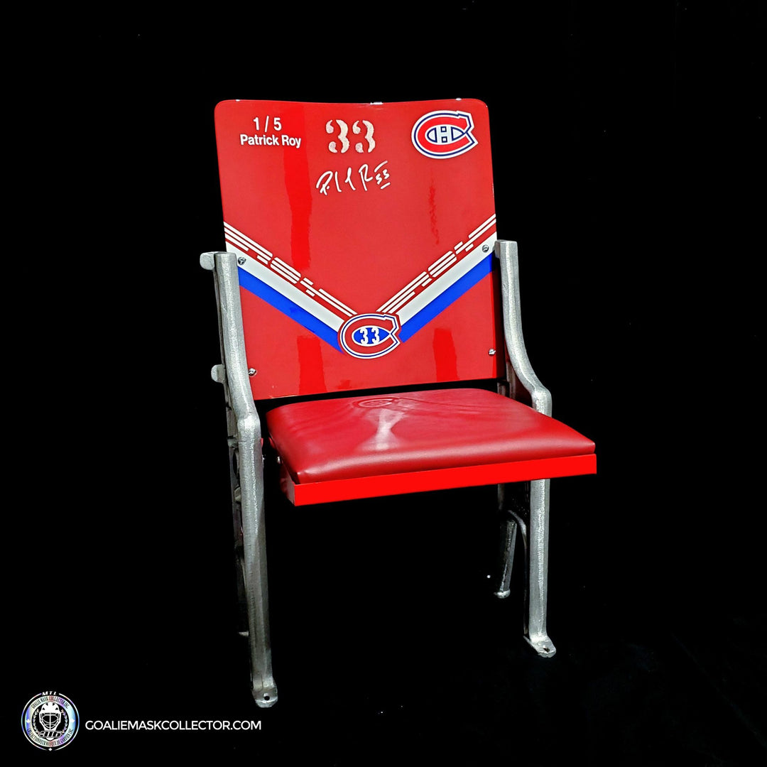 Patrick Roy Edition Signed Bench Original Montreal Forum Seat Red #33 Limited Edition of 5 (#1 of 5) - SOLD