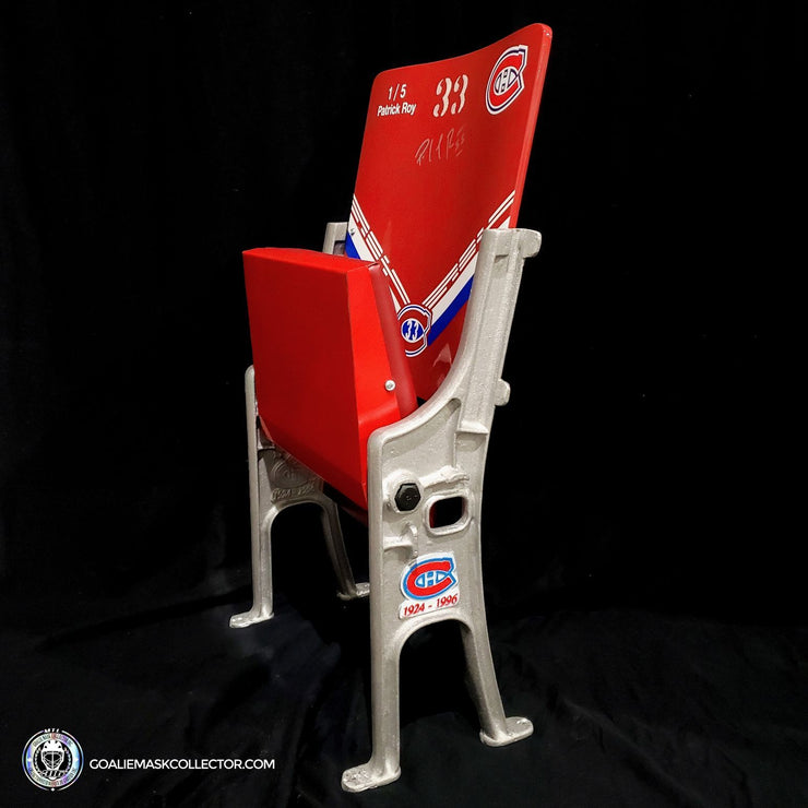 Patrick Roy Edition Signed  Bench Original Montreal Forum Seat Red #33 Limited Edition of 5 (#4 of 5) - SOLD