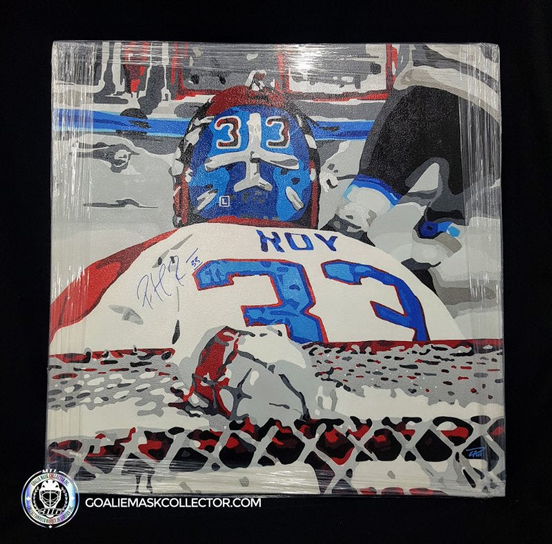Patrick Roy Signed Painting By Artist Daniel Blanchette 30 x 30 inch Limited Edition 1 of 1 - SOLD