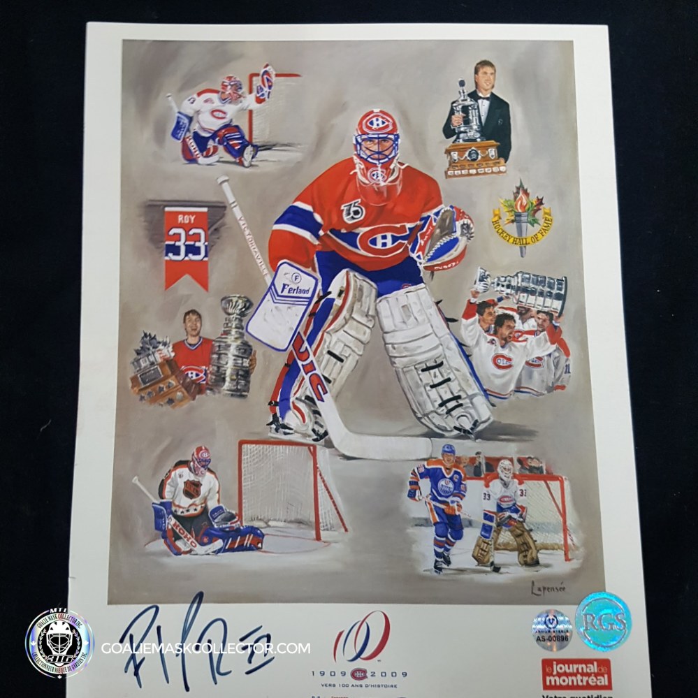 Patrick Roy Signed Statistics Montreal Canadiens Lapensee Print AS-00896 - SOLD