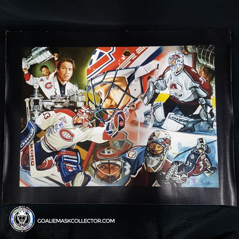Patrick Roy Signed Unframed Lithography Painted by Diane Bérubé - SOLD