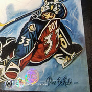 Patrick Roy Signed Unframed Lithography Painted by Diane Bérubé - SOLD
