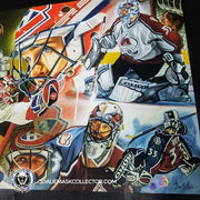 Patrick Roy Signed Unframed Lithography Painted by Diane Bérubé - SOLD