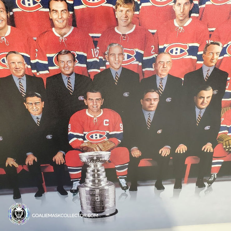 Patrick Roy & Team Signed Montreal Canadiens "Dream Team" Stretched Oversize Canvas Painting by René Bégin