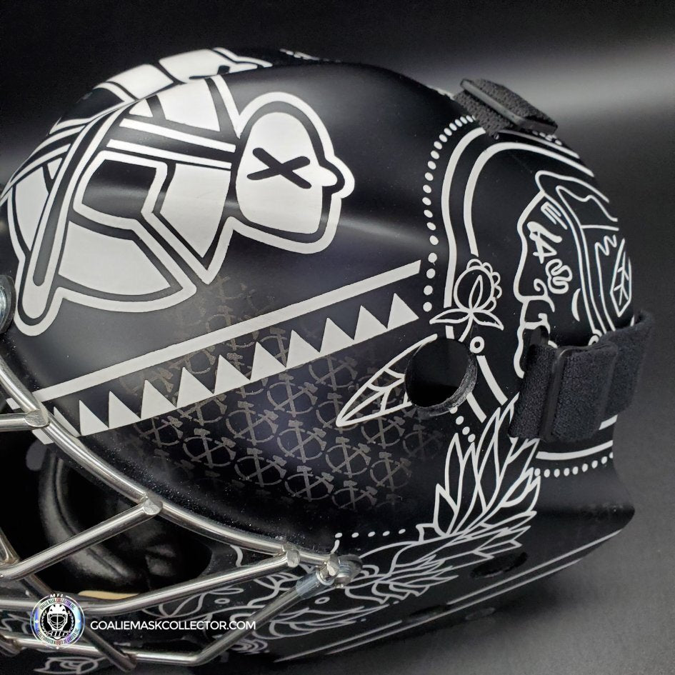 Petr Mrazek Goalie Mask Unsigned 2022 Native American Art Chicago