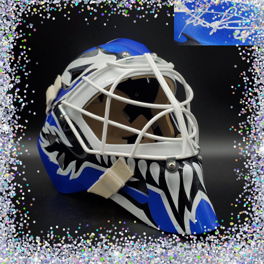 Felix Potvin Signed Goalie Mask "The Man Glitter Collection" Toronto Signature Edition. Goalie Mask Collector.