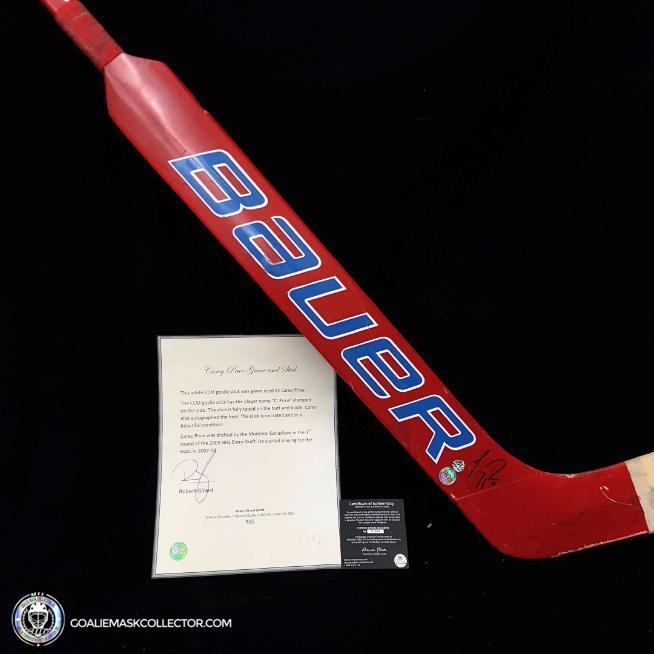 Carey Price Signed Bauer Game Used Stick Signed Montreal Canadiens Bauer Supreme 7500. Goalie Mask Collector.