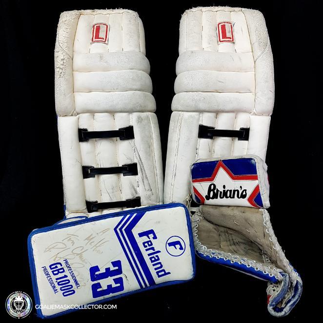 Patrick Roy Game Worn Used Goalie Pads Set Lefebvre Ferland Brian's 1990-91 Complete Set Autographed LOA AS-01967 - SOLD
