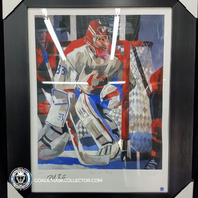 Patrick Roy Signed Frame "Les 12 Legendes du Canadiens" Yvon Lambert - SOLD