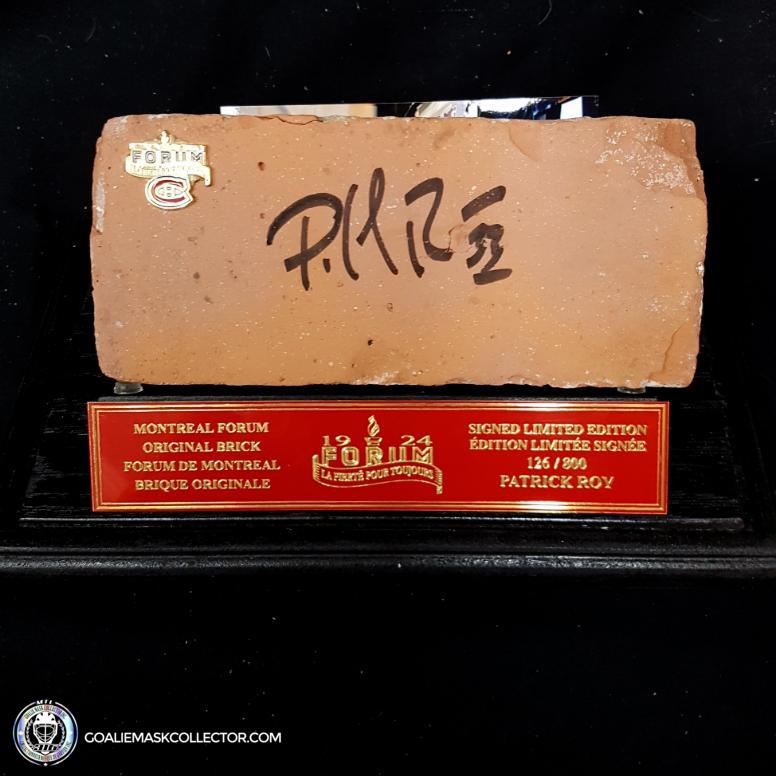 Patrick Roy Signed Brick Forum Montreal Canadiens with Display Case Limited Edition of 800 -SOLD
