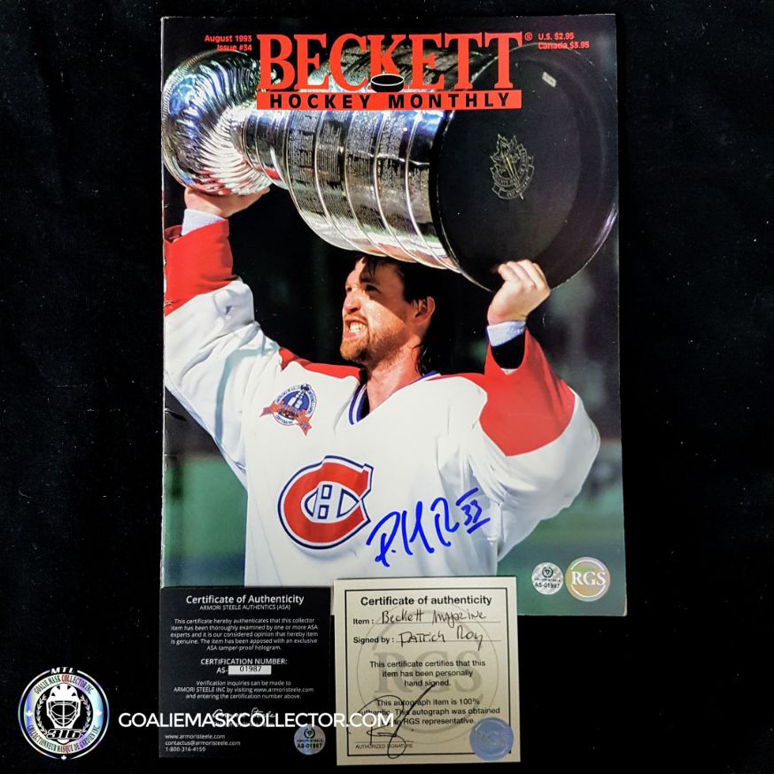 Patrick Roy Signed Beckett August 93 Magazine