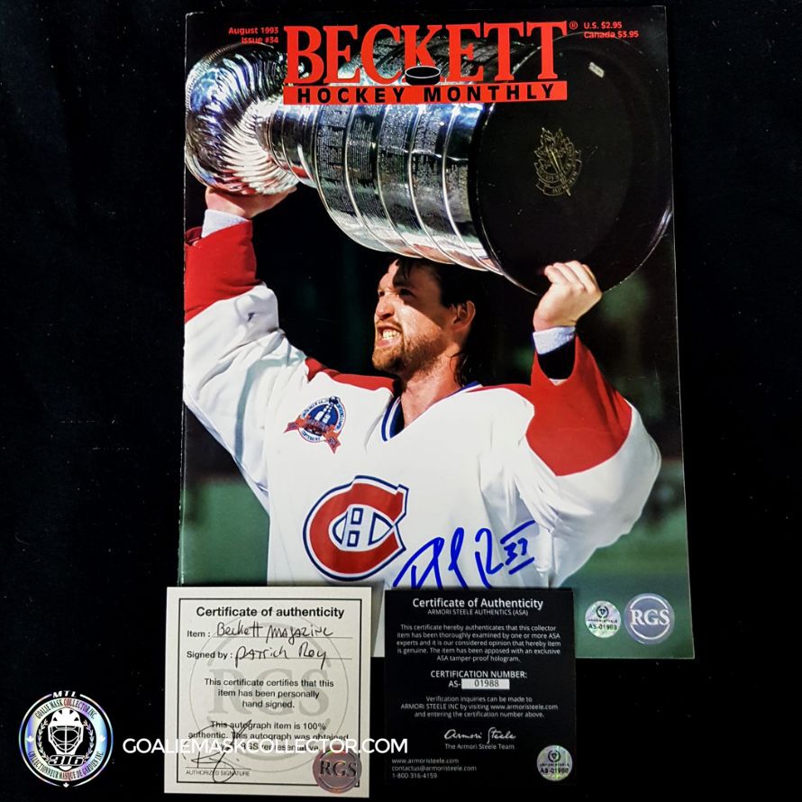 Patrick Roy Signed Beckett August 93 Magazine #2
