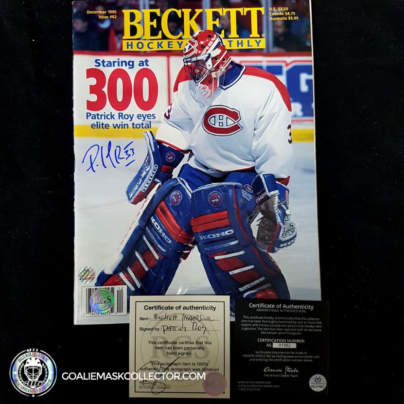 Patrick Roy Signed Beckett December 95 Magazine