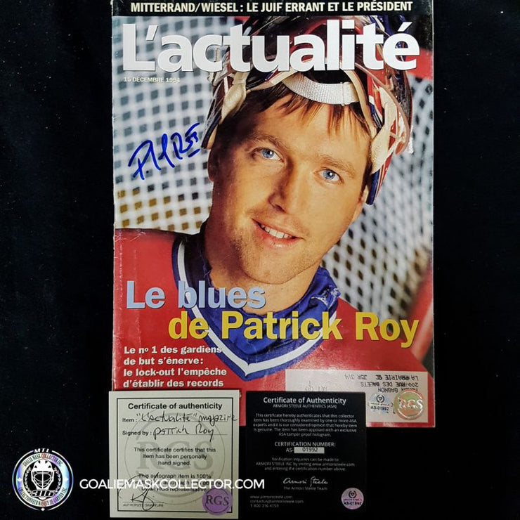 Patrick Roy Signed L'Actualité Magazine 1994 AS-01992