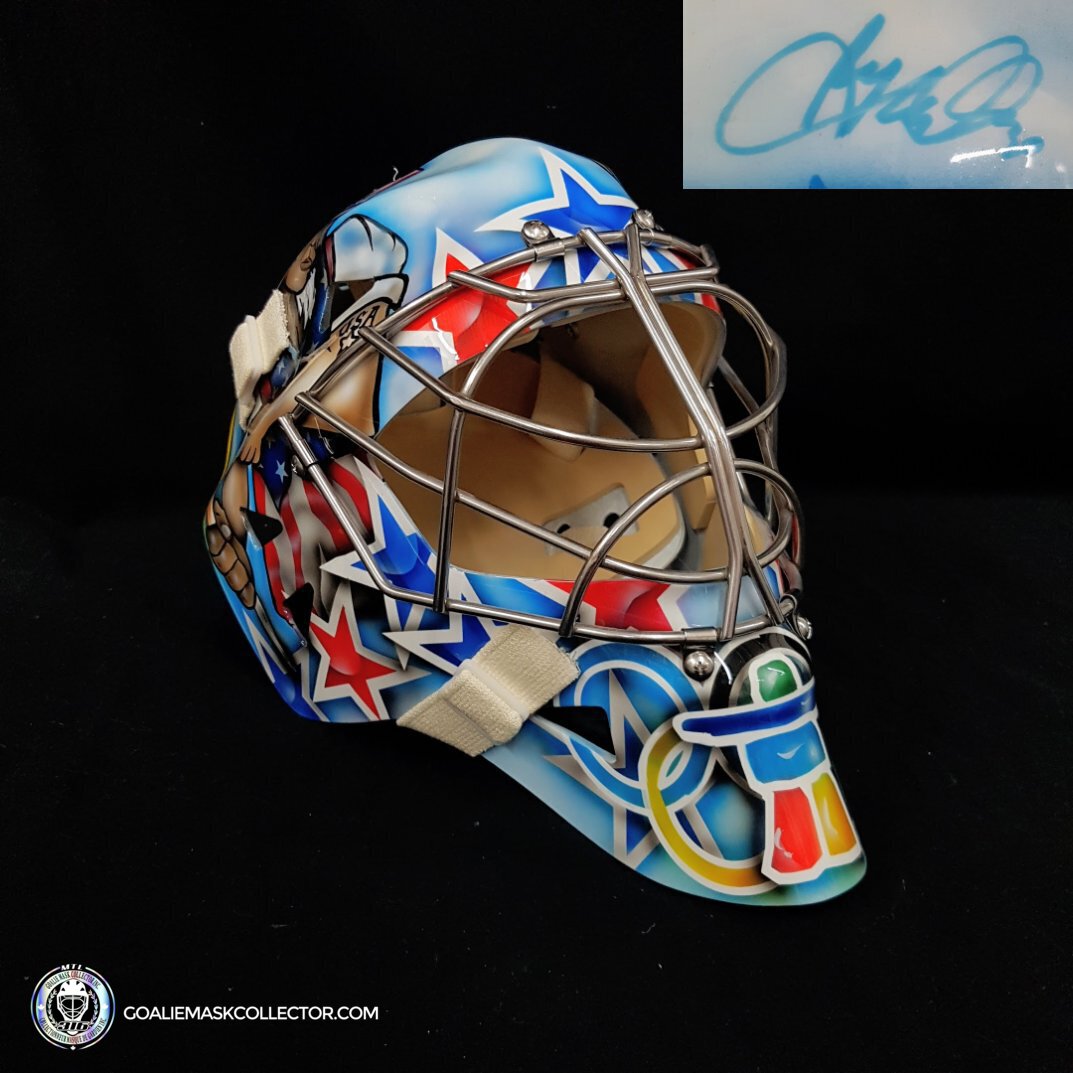 Ryan Miller Signed Goalie Mask Team USA Olympics 2010 Signature Edition. Goalie Mask Collector.