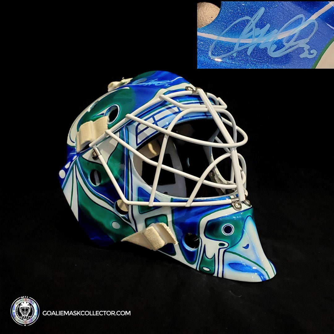 Ryan Miller Signed Goalie Mask Vancouver Signature Edition and White Grill. Goalie Mask Collector.