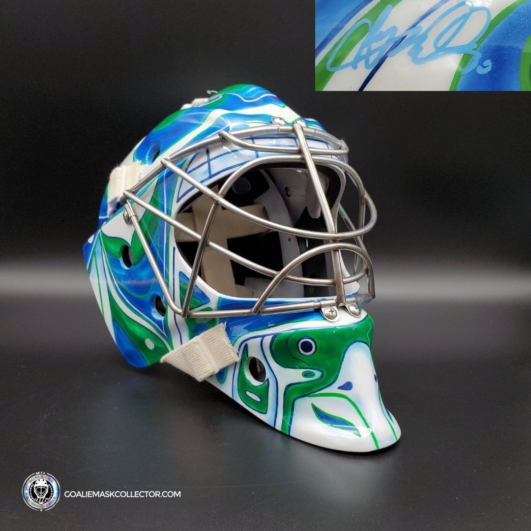 Ryan Miller Signed Goalie Mask Vancouver Signature Edition and Stainless Steel Grill. Goalie Mask Collector.