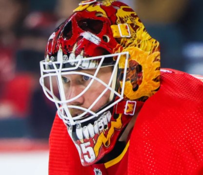 Jacob Markstrom unveils new “Lava Skull” goalie mask. - HockeyFeed